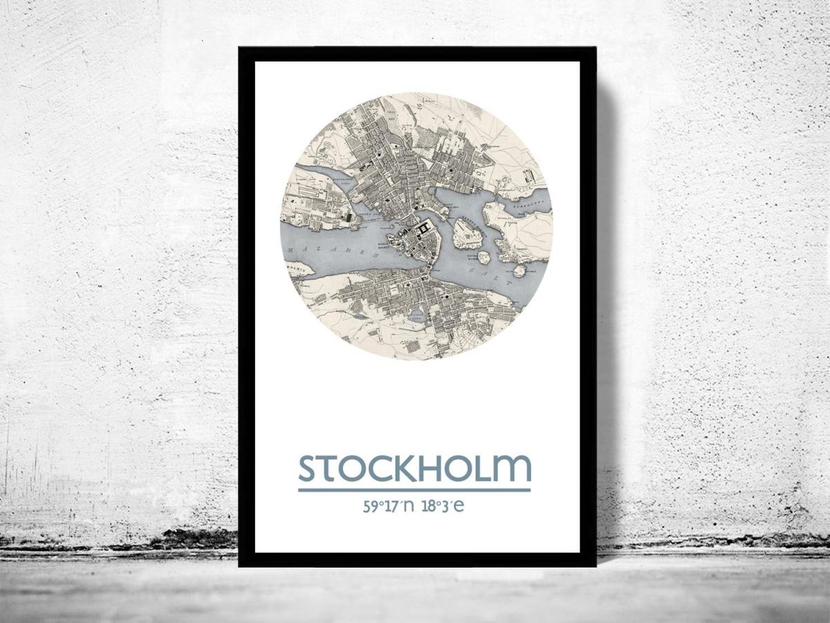 kaart van Stockholm kaart poster