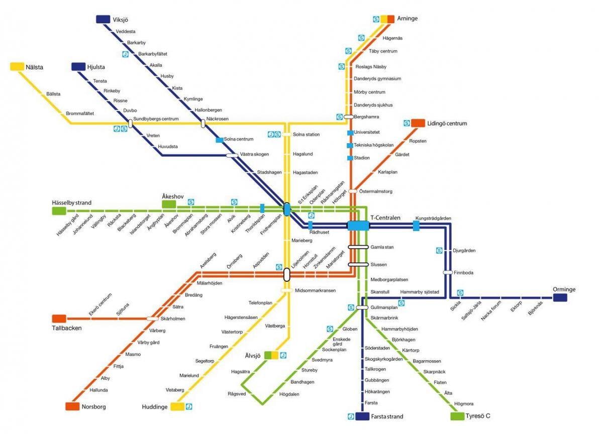 kaart van Stockholm en het metrostation kunst