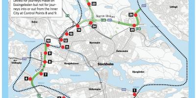 Kaart van Stockholm congestion charge