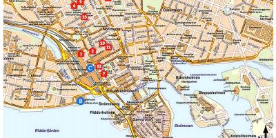 Toeristische kaart van Stockholm Zweden
