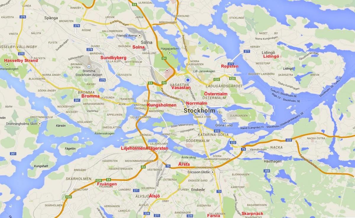 kaart van Stockholm bromma