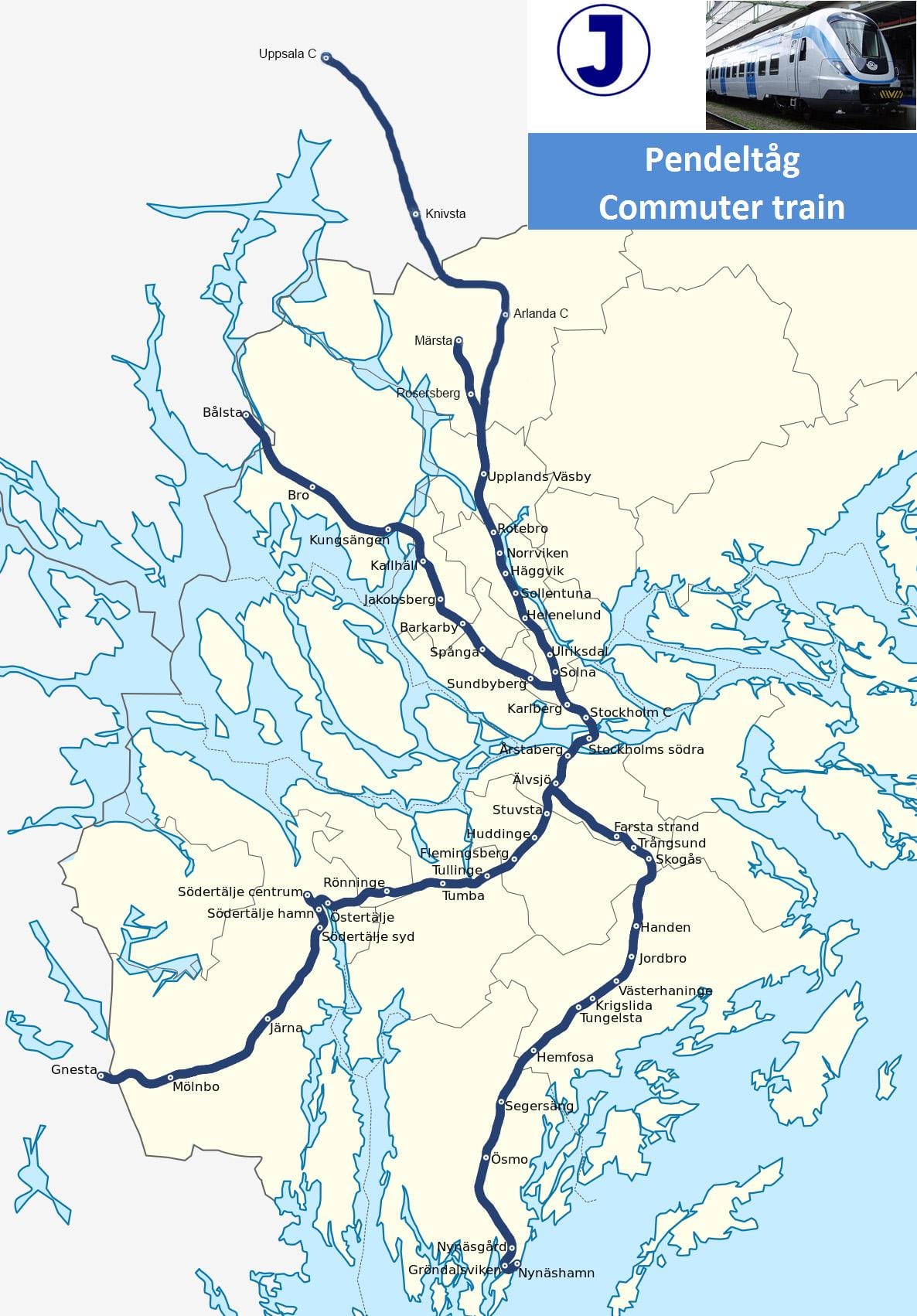 Stockholm pendeltåg kaart