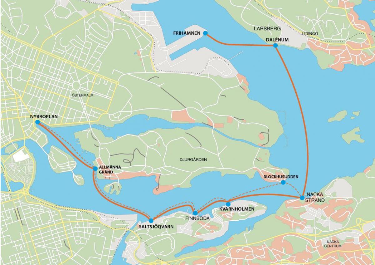 kaart van Stockholm frihamnen