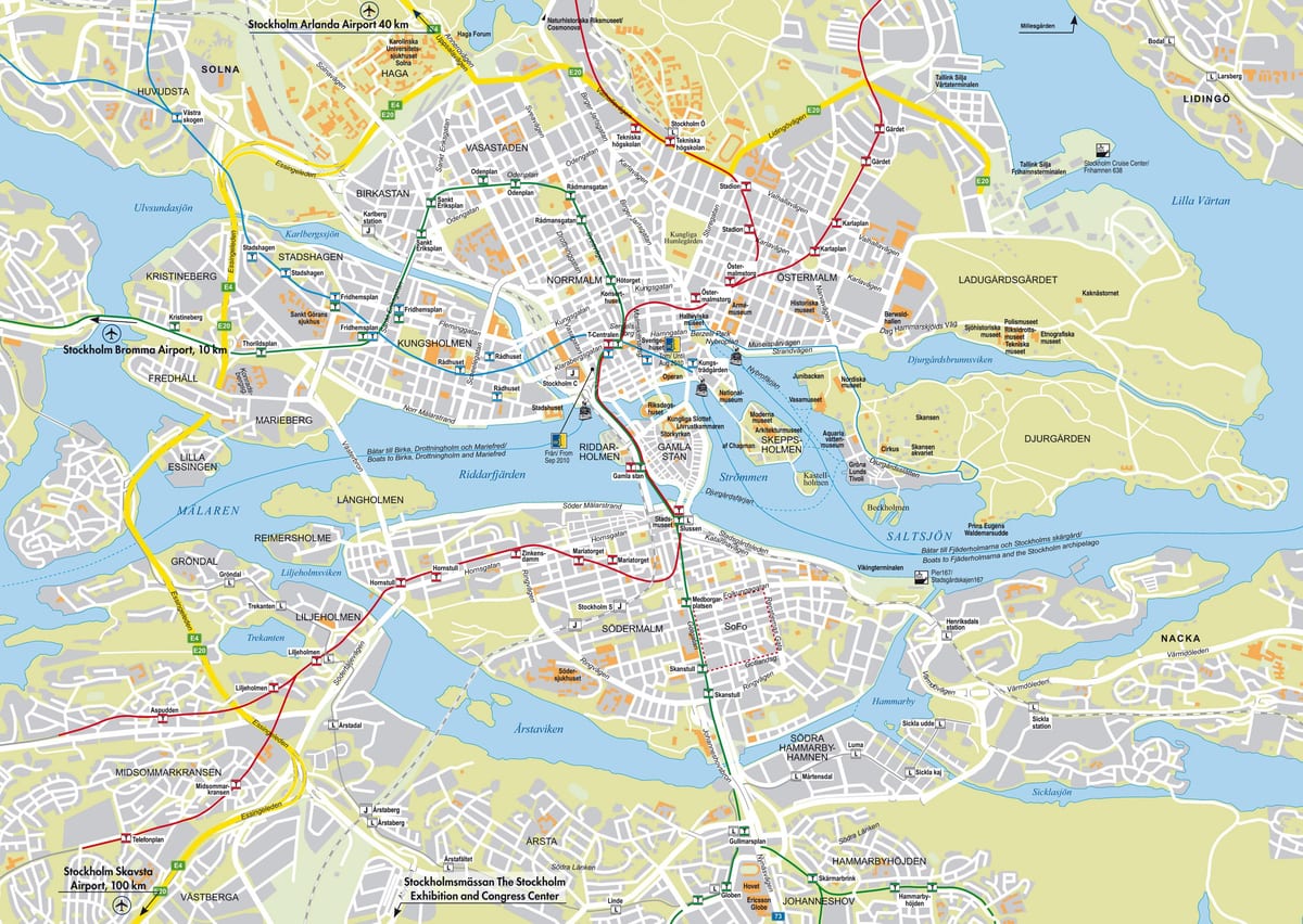 plattegrond van de stad Stockholm