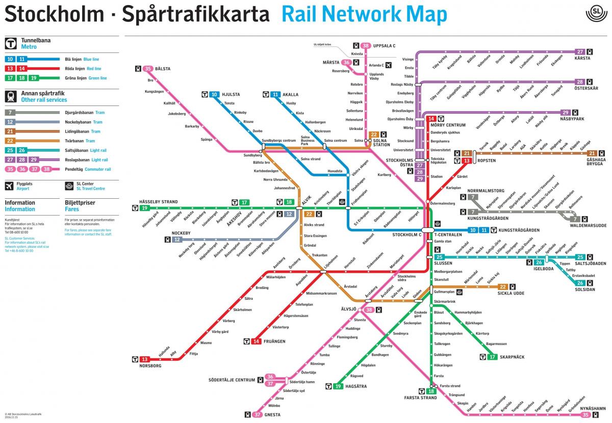 Stockholm, Zweden metro kaart