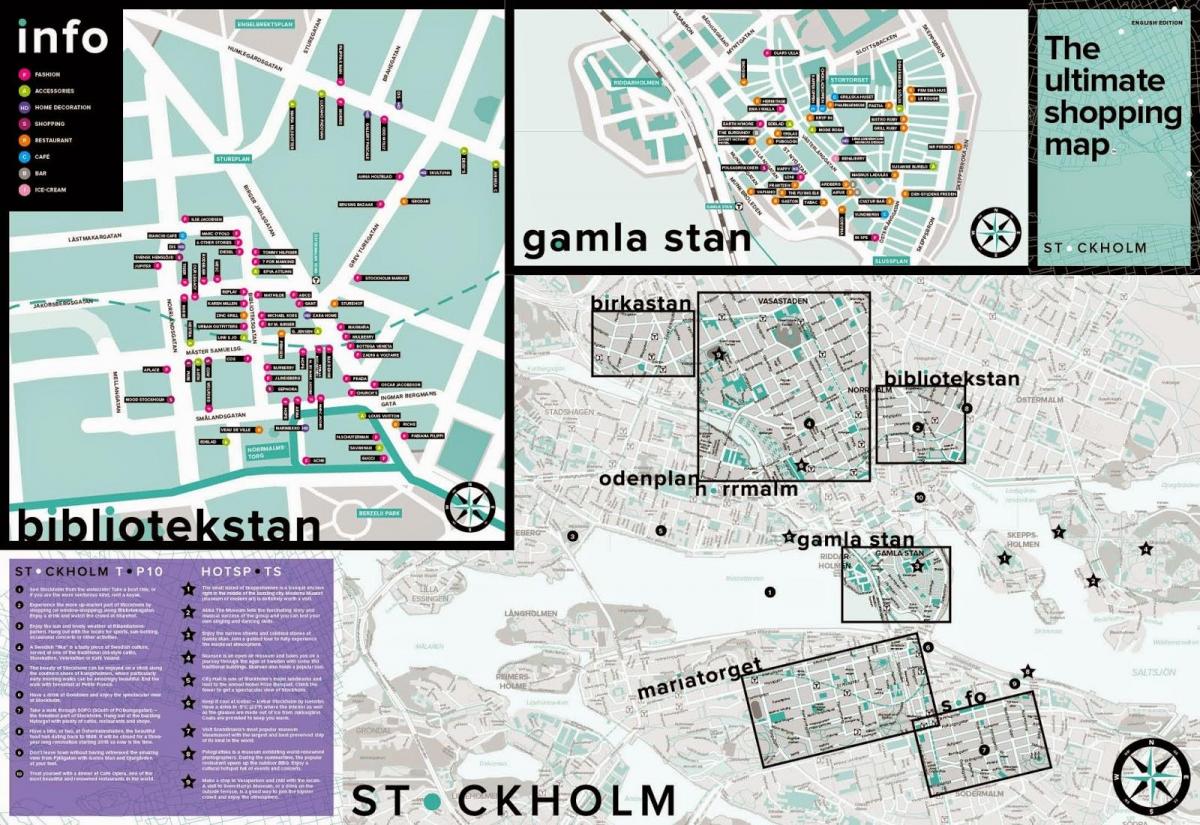 kaart van Stockholm winkels