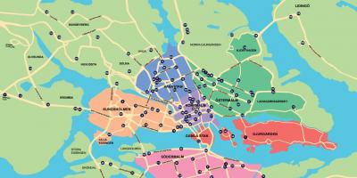 Kaart van city bike Stockholm kaart