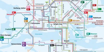 Stockholm buslijnen kaart