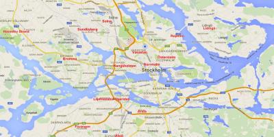 Kaart van Stockholm wijken