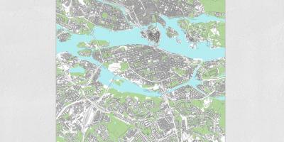 Kaart van Stockholm kaart afdrukken