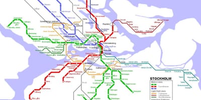 Kaart metro van Stockholm