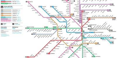 Metro kaart in Stockholm