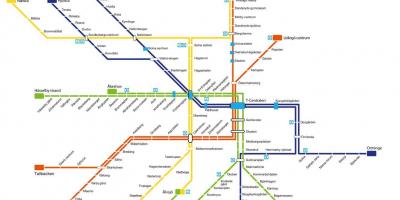 Kaart van Stockholm en het metrostation kunst