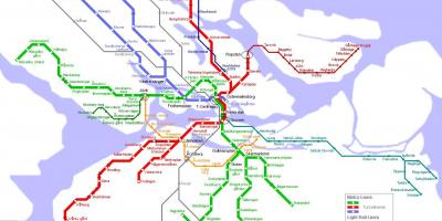 Metro kaart van Stockholm Zweden